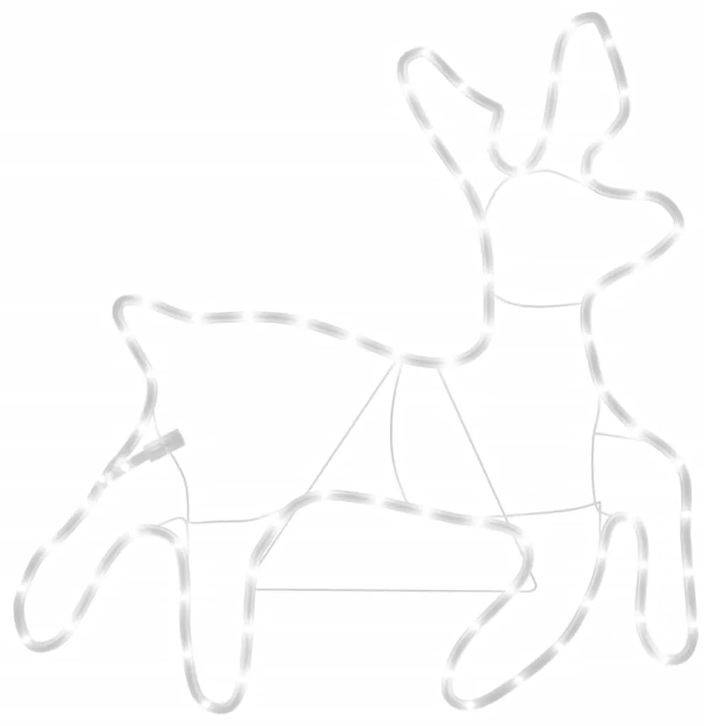 vidaXL Χριστουγ. Φιγούρες Τάρανδοι LED 2 τεμ Θερμό Λευκό 57x55x4,5 εκ