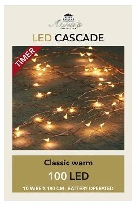 ΦΩΤΑΚΙΑ 100 LED ΔΕΣΜΗΣ ΜΕ 10 ΣΥΡΜΑΤΑ ΧΑΛΚΟΥ  1M, 6/18H TIMER LED CLASSIC  - 50CM ΔΙΑΦΑΝΕΣ ΚΑΛΩΔΙΟ - B.O. 3X AA/IP20