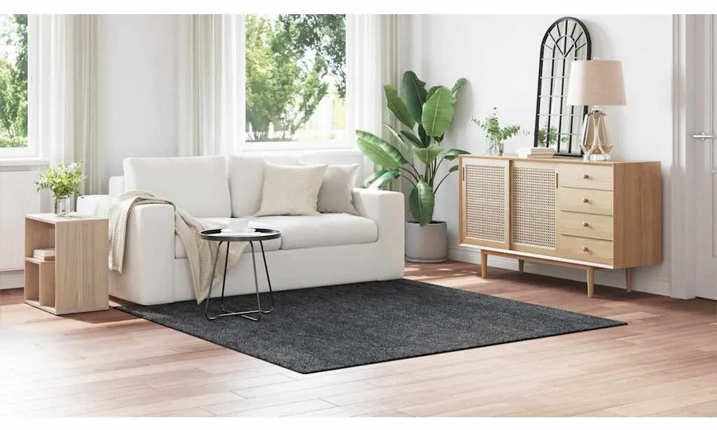 vidaXL Χαλί Σκούρο γκρι 200 x 200 cm Πολυπροπυλένιο