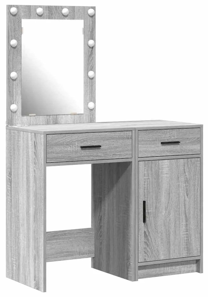 vidaXL Τραπέζι περιποίησης με συρτάρι 2 pcs Γκρι 50 x 41 x 135 εκ