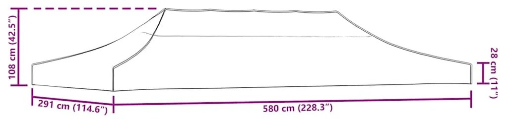 vidaXL Κάλυμμα Τέντας Εκδηλώσεων Καφέ 6 x 3 μ. 270 γρ/μ²