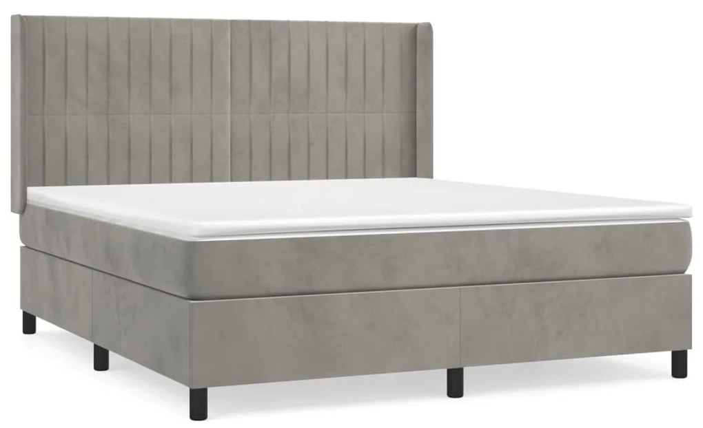 ΚΡΕΒΑΤΙ BOXSPRING ΜΕ ΣΤΡΩΜΑ ΑΝΟΙΧΤΟ ΓΚΡΙ 180X200 ΕΚ. ΒΕΛΟΥΔΙΝΟ 3132813