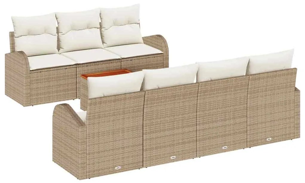 vidaXL Σετ Καναπέ Κήπου 8 pcs Beige, λευκό