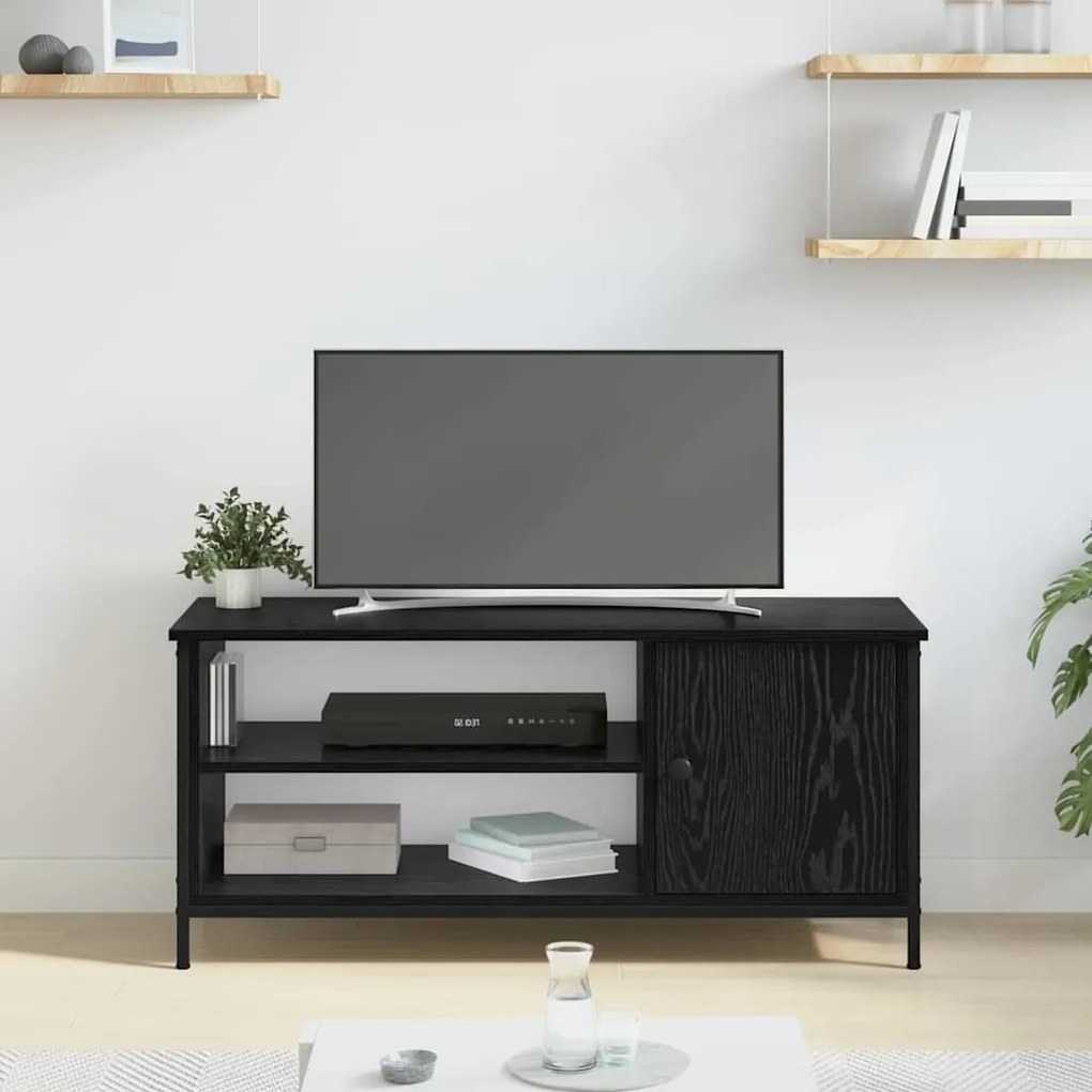 vidaXL Ντουλάπι TV Μαύρη δρυς 100 x 40 x 45 cm Επεξεργασμένο ξύλο