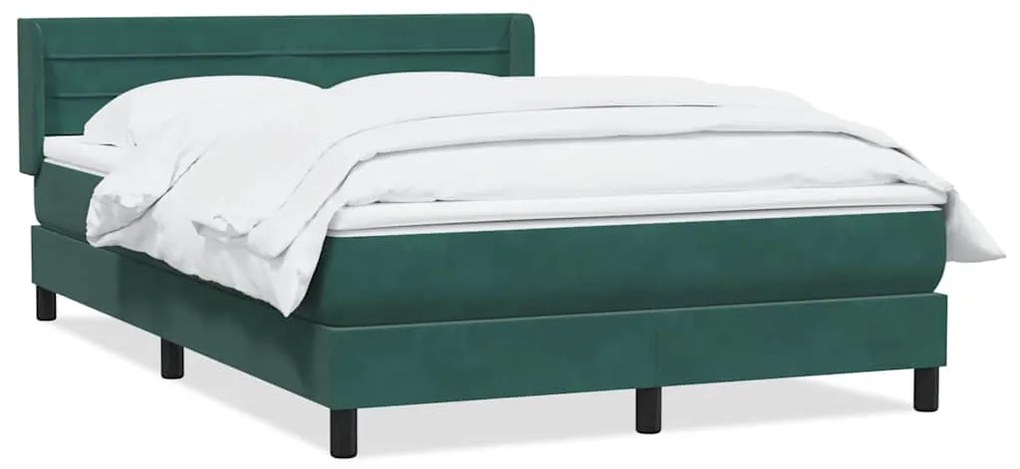 vidaXL Κρεβάτι Boxspring με Στρώμα Σκούρο Πράσινο 160x210εκ. Βελούδινο