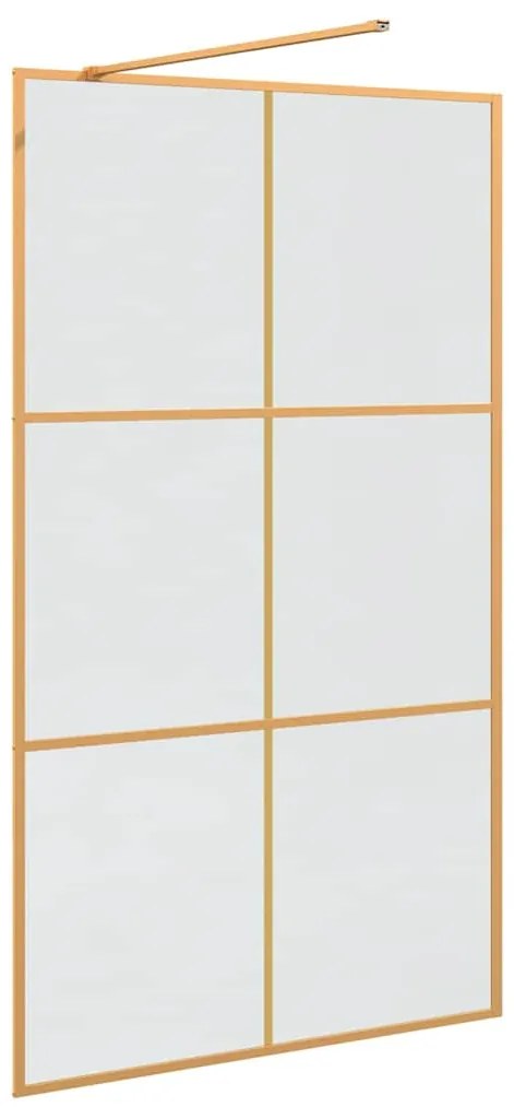 vidaXL Τοίχος Ντους Walk-in Χρυσό 115 x 195 cm σκληρυμένο γυαλί