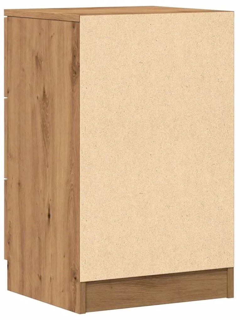 Κομοδίνα 2 τεμ.Αρτισιανή Δρυς 40x36x65 εκ. Επεξ. Ξύλο - Καφέ