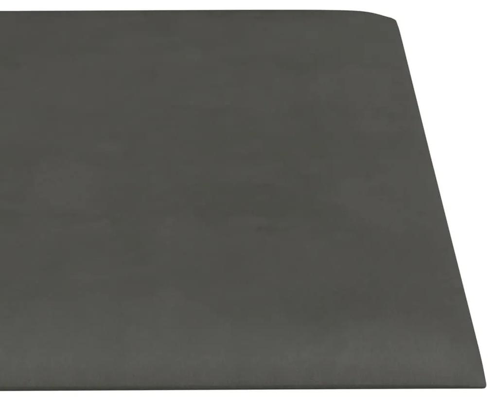 Πάνελ Τοίχου 12 τεμ. Σκούρο γκρι 30x15 εκ. 0,54 μ² Βελούδινα - Γκρι