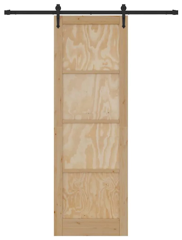 vidaXL Συρόμενη Πόρτα Φυσικό και μαύρο 78 x 232 cm