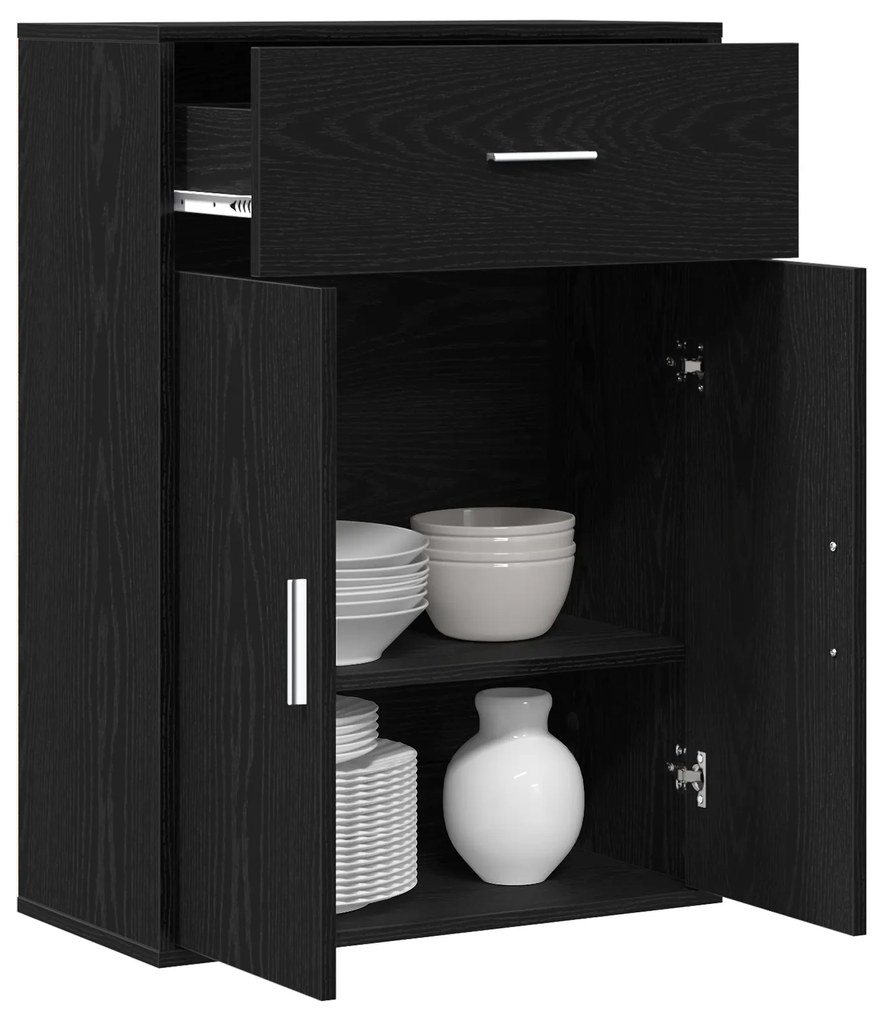 vidaXL Πλαϊνό γραφείο Μαύρη δρυς 79 x 38 x 80 εκ. Επεξεργασμένο ξύλο