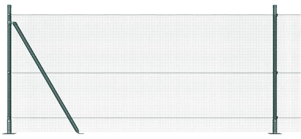 vidaXL Φράχτης με Στήλες. Πράσινο 0.8 x 10 m Ατσάλι
