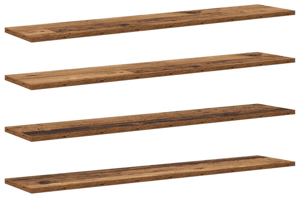 vidaXL Δίσκος Βιβλιοθήκης 4 pcs Καφέ 100 x 40 x 1.5 εκ. Μοριοσανίδα