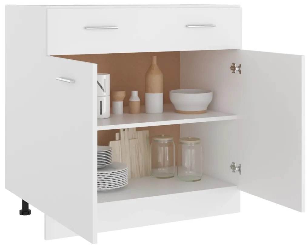 vidaXL Ντουλάπι με Συρτάρια "Lyon" Λευκό 80x46x81,5 εκ. από Τεχνητό Ξύλο