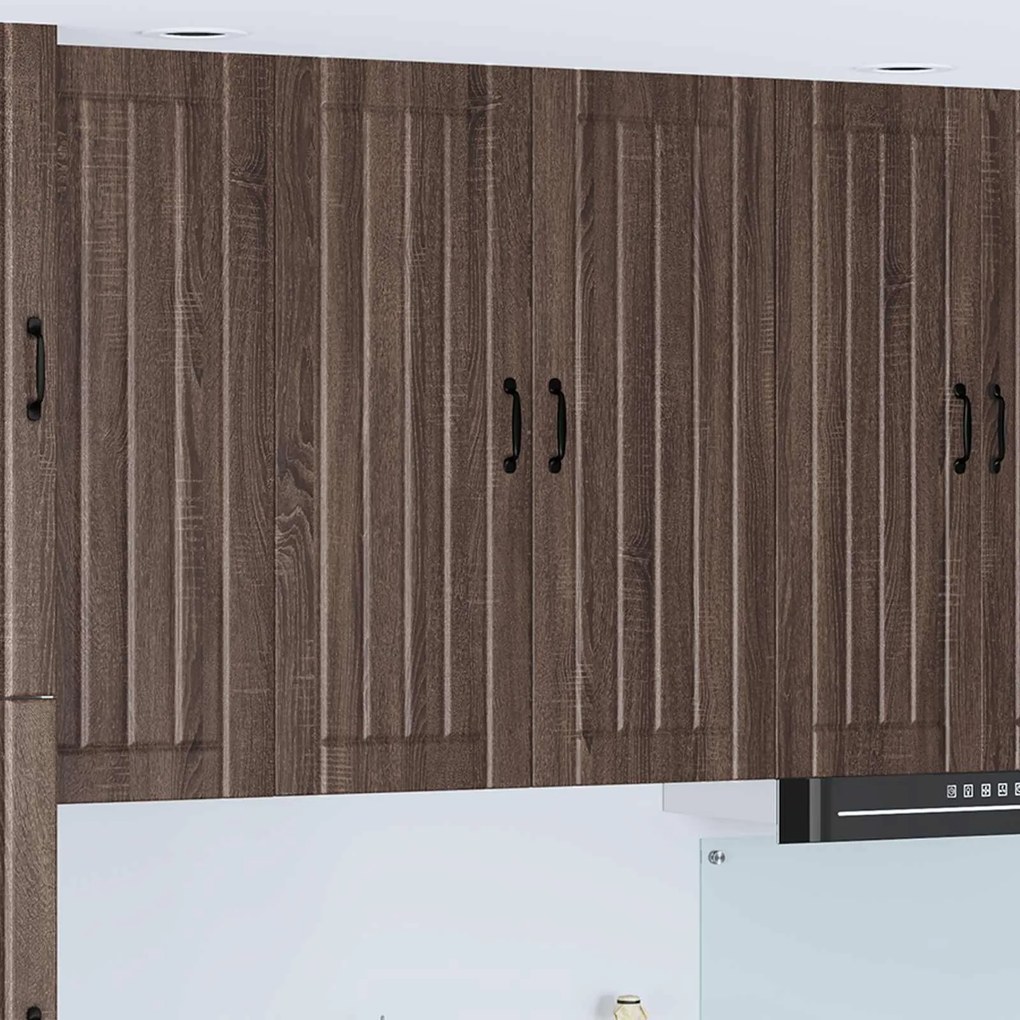 Κρεμαστό ντουλάπι κουζίνας με πόρτα Καφέ δρυς 80 x 31 x 100 εκ.