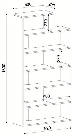 Βιβλιοθήκη Antiparos Σκούρο Καφέ 92x30x180cm - 14410075 - 14410075