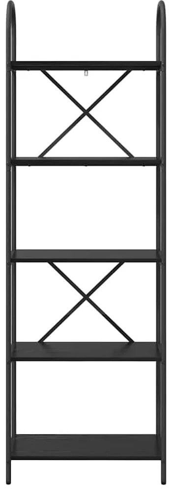 vidaXL Ράφι Βιβλίων Μαύρη δρυς 60 x 30 x 183 εκ Επεξεργασμένο ξύλο