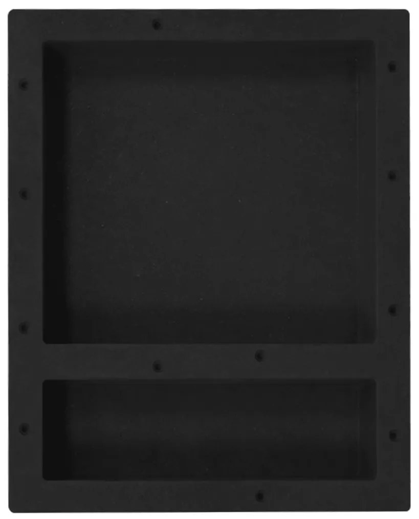 vidaXL Ράφι Ντουζιέρας με 2 Τμήματα Μαύρο Ματ 41 x 51 x 10 εκ.