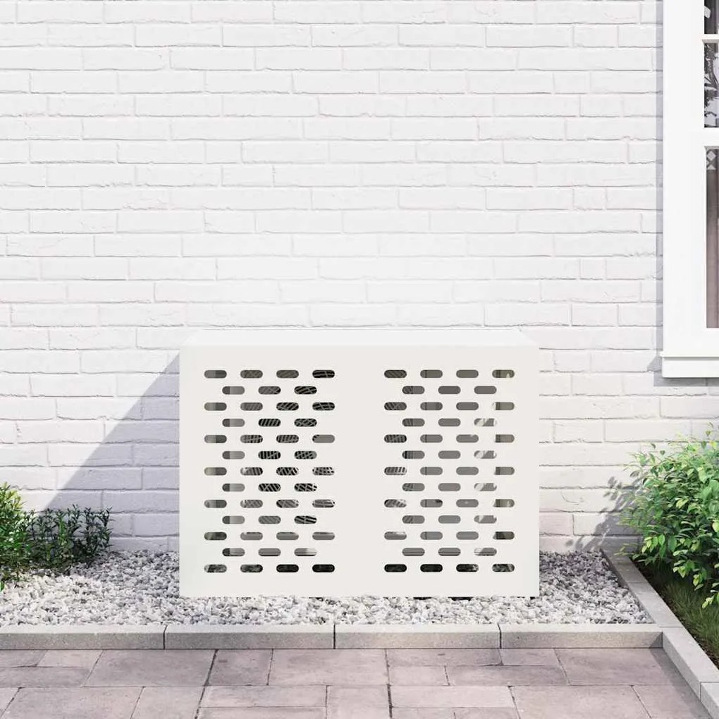 vidaXL Κάλυμμα κλιματιστικού Λευκό 100 x 50 x 70 cm Ατσάλι