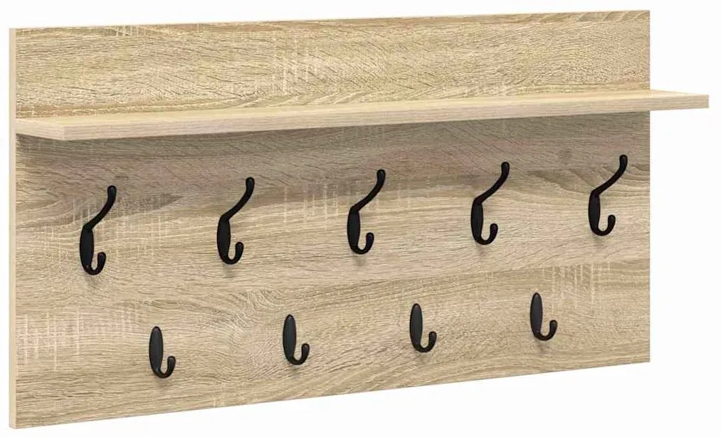 vidaXL Τοίχου Κρεμάστρα Sonoma Δρυς 80 x 40 x 12 cm Επεξεργασμένο ξύλο