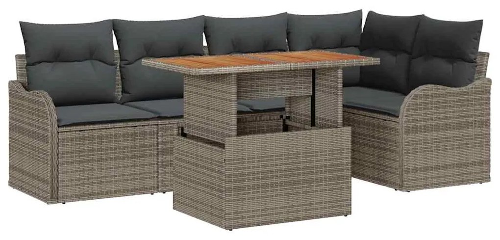 vidaXL Σετ Καναπέ Κήπου με μαξιλάρι 6 pcs Γκρι 100 x 55 x 73 εκ
