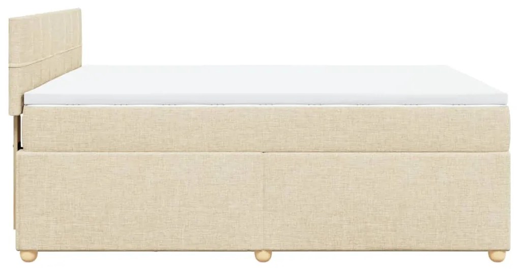 ΚΡΕΒΑΤΙ BOXSPRING ΜΕ ΣΤΡΩΜΑ ΚΡΕΜ 140X190 ΕΚ. ΥΦΑΣΜΑΤΙΝΟ 3288980