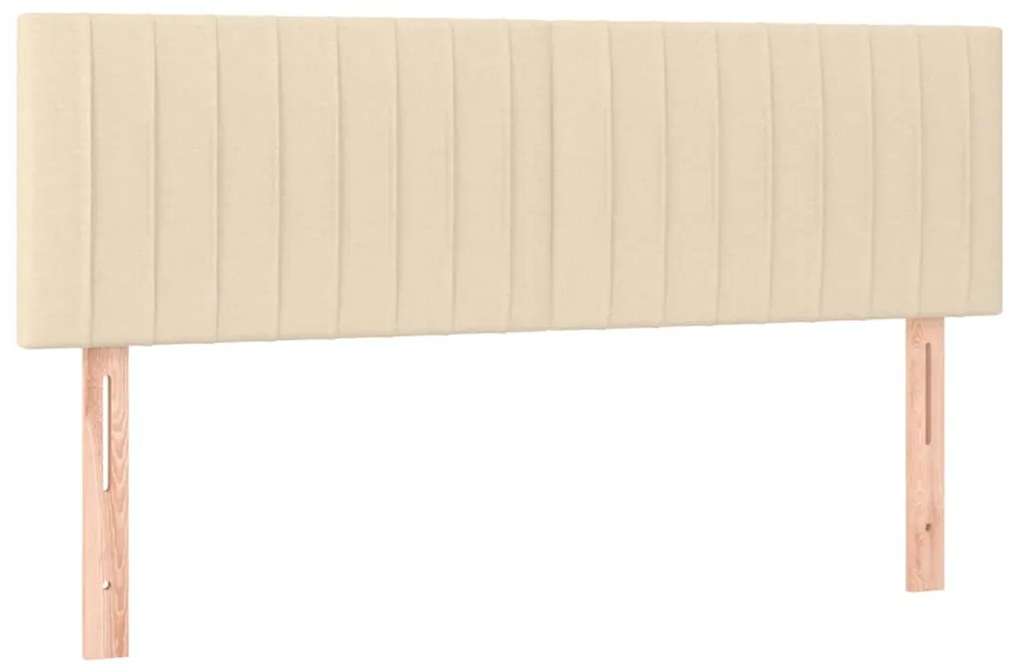 vidaXL Κεφαλάρι Κρεβατιού LED Κρεμ 144x5x78/88 εκ. Υφασμάτινο