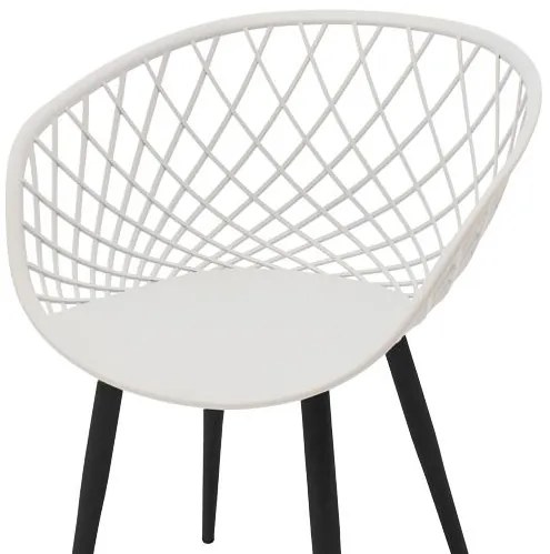 Καρέκλα Ezra λευκό pp-πόδι μαύρο μέταλλο 62x42x82εκ 63x55x83 εκ.