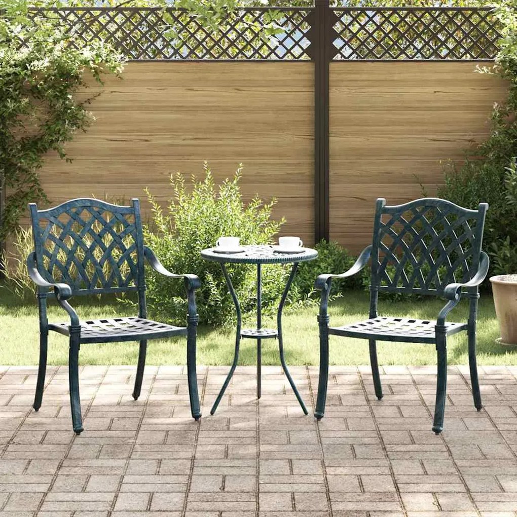 vidaXL Καρέκλα Κήπου 2 pcs Πράσινο 55 x 56.5 x 91εκ Αλουμίνιο