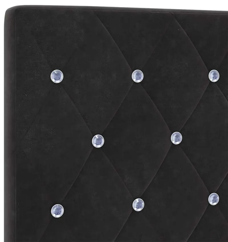 vidaXL Βελούδινο Κεφαλάρι Argyle με κεφαλάρι Μαύρο 200 cm Βελούδο