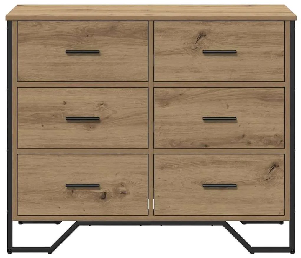 vidaXL Κουτί με συρτάρια με συρτάρι artisan δρυς 91 x 35.5 x 74.5 εκ.