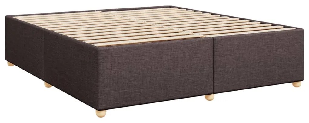 vidaXL Κρεβάτι Boxspring με Στρώμα Σκούρο Καφέ 200x200 εκ. Υφασμάτινο