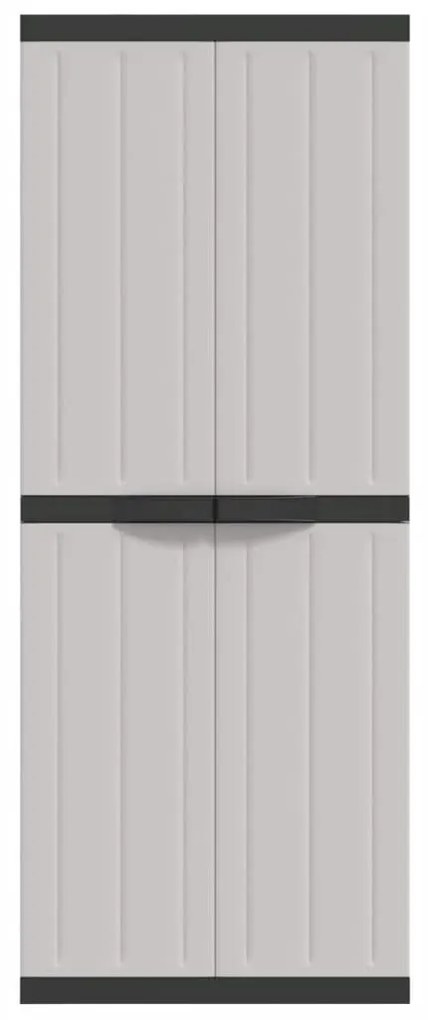 vidaXL Ντουλάπι Αποθ. Εξ. Χώρου Γκρι/Μαύρο 65x37x165εκ. Πολυπροπυλένιο