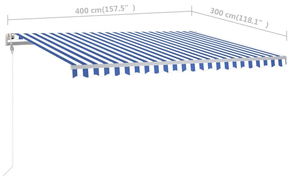 ΤΕΝΤΑ ΣΥΡΟΜΕΝΗ ΧΕΙΡΟΚΙΝΗΤΗ ΜΕ ΣΤΥΛΟΥΣ ΜΠΛΕ / ΛΕΥΚΟ 4 X 3 Μ. 3069936