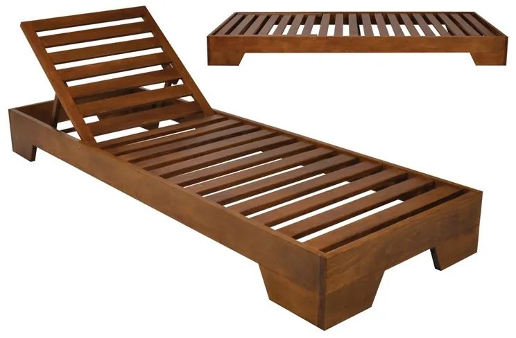 WOODWELL Ε225,11VERANO Ξαπλώστρα (A) Καρυδί Οξιά 74x213x22cm Ε225,11
