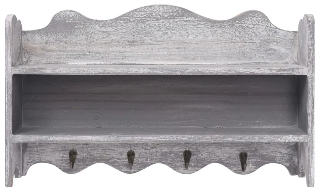vidaXL 284234  Wall Mounted Coat Rack Grey 50x10x30 cm Wood