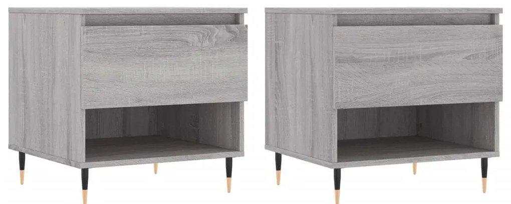 vidaXL Τραπεζάκια Σαλονιού 2 τεμ. Γκρι Sonoma 50x46x50 εκ. Επεξ. Ξύλο