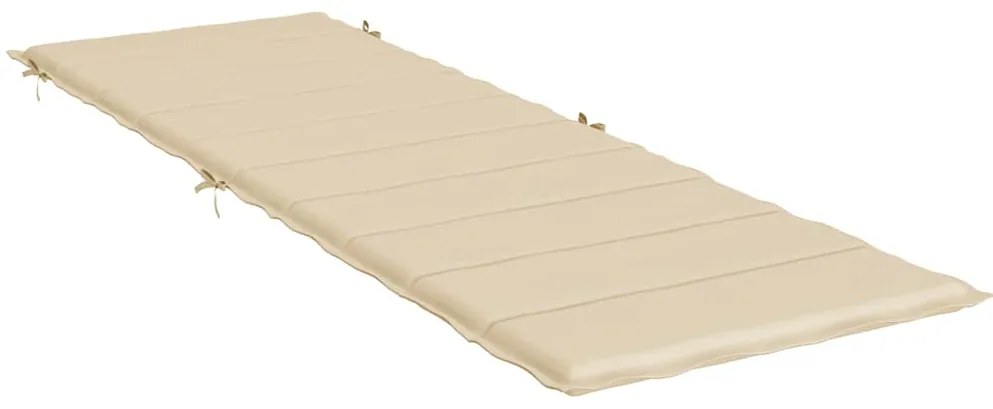 vidaXL Μαξιλάρι Ξαπλώστρας Μπεζ 186x58x4 εκ. από Ύφασμα Oxford