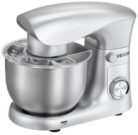 VEVOR Stand Mixer, 4.2 L Electric Kitchen Mixer, 1500W Dough-Mixer, 10 + Pulse Speeds Tilt-head Food-Mixer with Stainless Steel Bowl, Dough Hook, Whisk, Beater, for Baking, Mixing, Whipping & Kneading