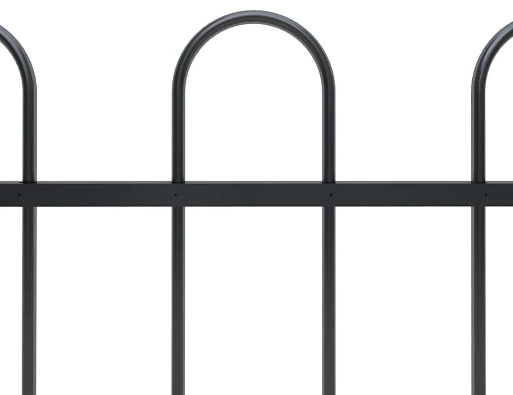 vidaXL Φράχτης Κήπου με Κορυφή από Ατσάλι 181 x 120 εκ. Μαύρος