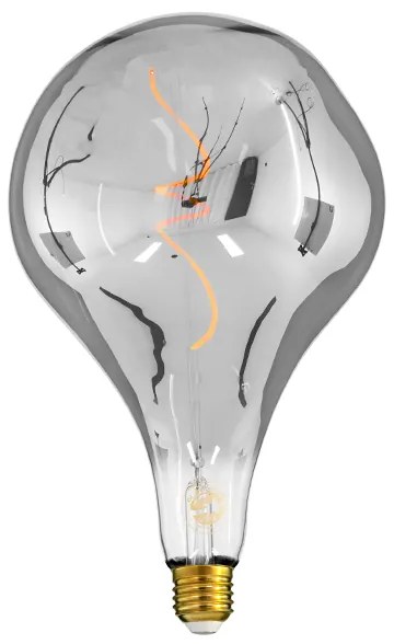 GloboStar® 99176 Λάμπα E27 R170 Rock LED SOFT SPIRAL FILAMENT 6W 480 lm 320° AC 85-265V Edison Retro με Φιμέ Γυαλί Θερμό Λευκό 2700 K Dimmable