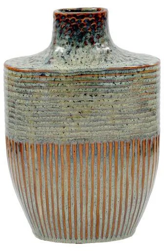 Κεραμικό Βάζο FL23763 Fylliana Πράσινο - Καφέ 21x10x31 εκ. 21x10x31 εκ.