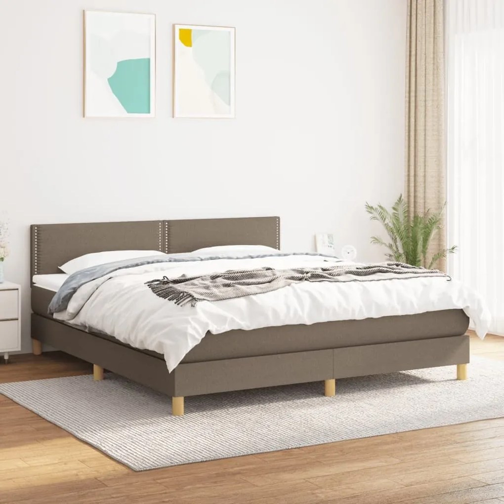 ΚΡΕΒΑΤΙ BOXSPRING ΜΕ ΣΤΡΩΜΑ TAUPE 180X200 ΕΚ. ΥΦΑΣΜΑΤΙΝΟ 3140557