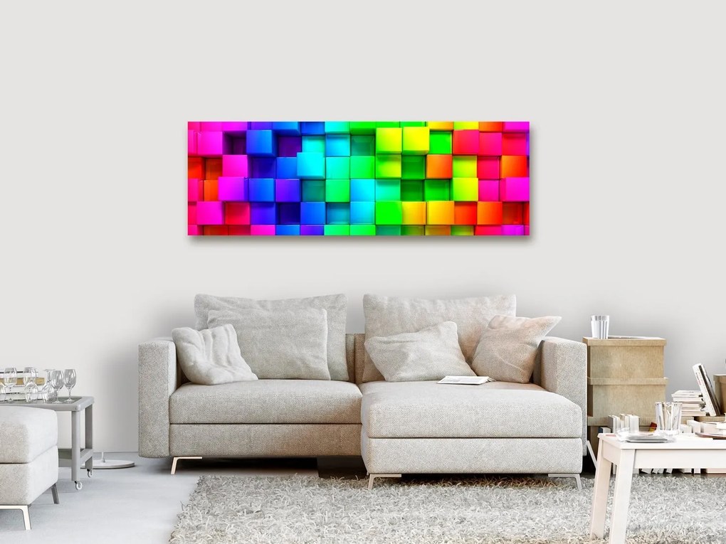 Πίνακας - Colourful Cubes (1 Part) Narrow 120x40