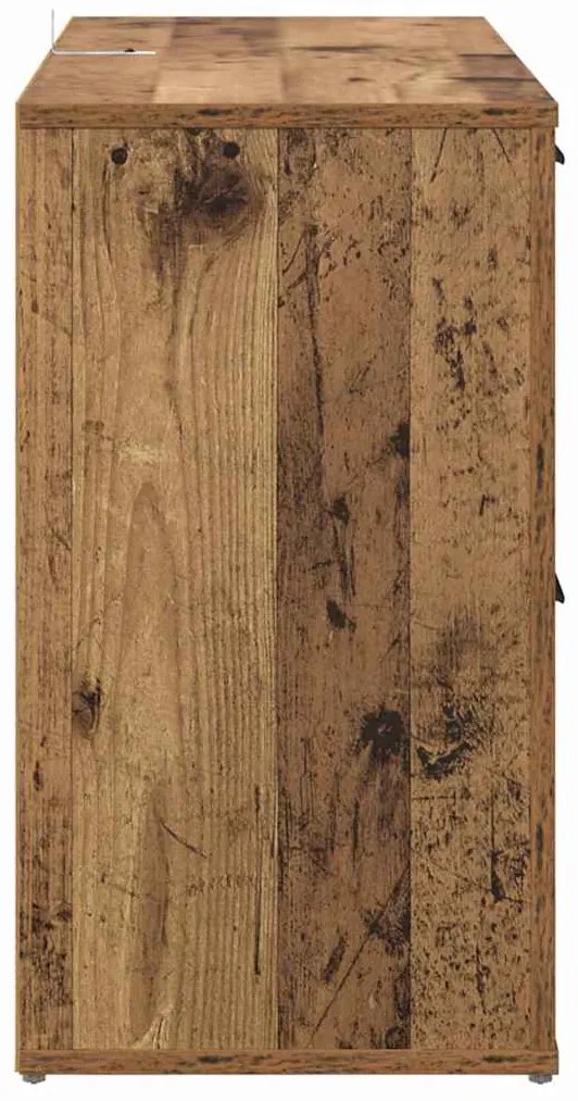 vidaXL με συρτάρι Παλαιό ξύλο 100 x 33 x 59.5 εκ Επεξεργασμένο ξύλο