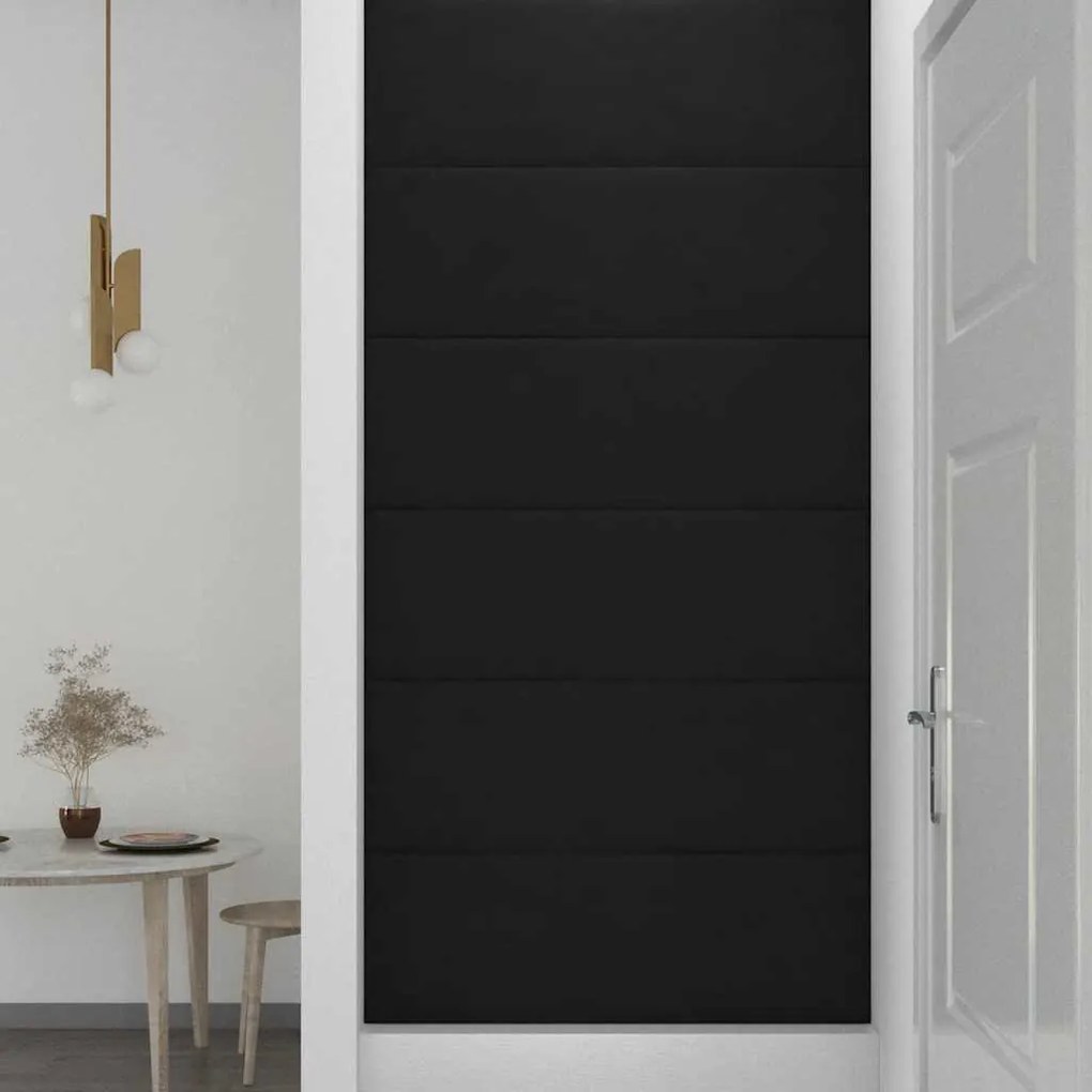 vidaXL Πάνελ Τοίχου 12 τεμ. Μαύρο 90 x 30 εκ. 3,24 μ² Βελούδινα