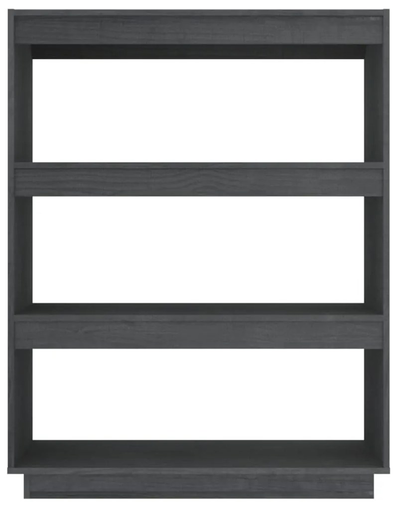 vidaXL Βιβλιοθήκη/Διαχωριστικό Χώρου Γκρι 80x35x103 εκ. Μασίφ Πεύκο