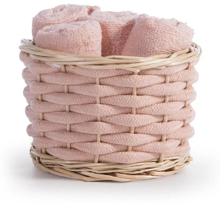 Λαβέτες Borra Σε Καλαθάκι (Σετ 5τμχ) Peach Nef-Nef Homeware Σετ Πετσέτες 30x30cm 100% Βαμβάκι