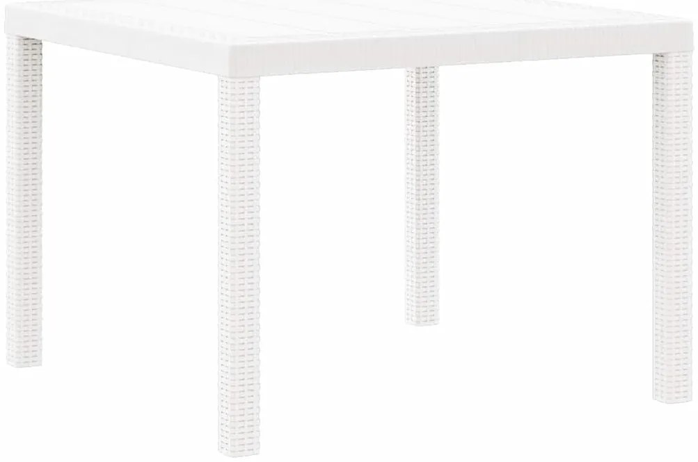 vidaXL Σέτ φαγητού για κήπο 3 pcs Λευκό Rattan Polt