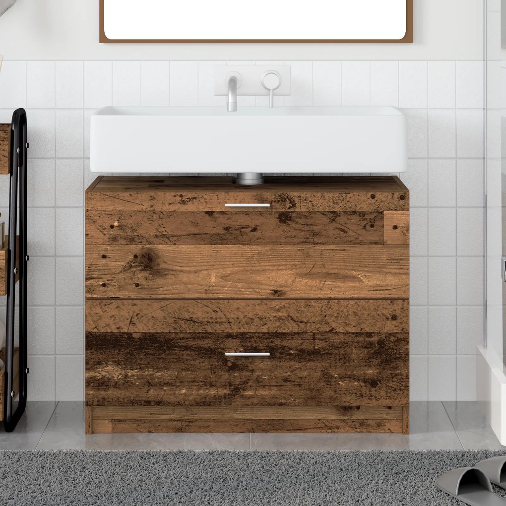 vidaXL Ντουλάπι νιπτήρα  Παλιό Ξύλο 78x37x59 εκ. Τεχνητό Ξύλο