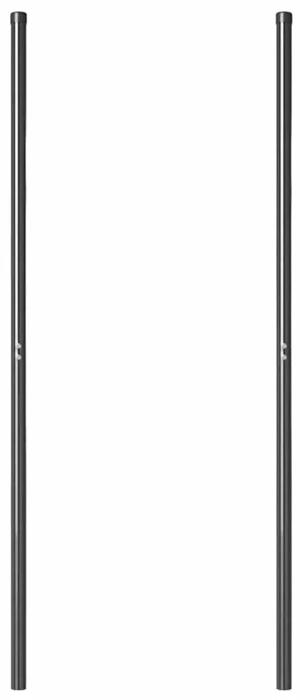vidaXL Πό posts φράχτη 2 pcs Γκρι 210 cm Ατσάλι με Επικάλυψη Πούδρας